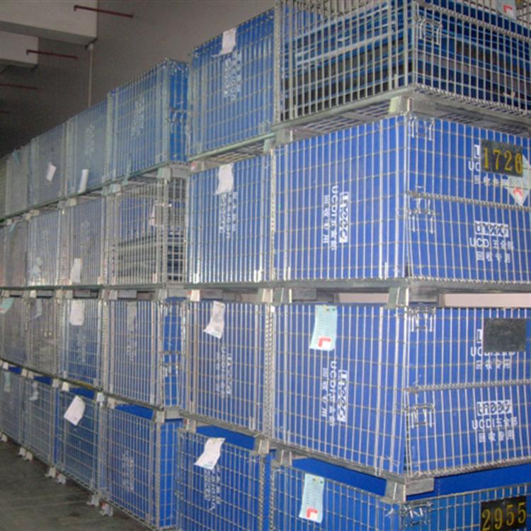 Customized Galvanized Foldable Wire Mesh Containers Steel Collapsible Metal Cage 4000 Lbs 1200*1000*890