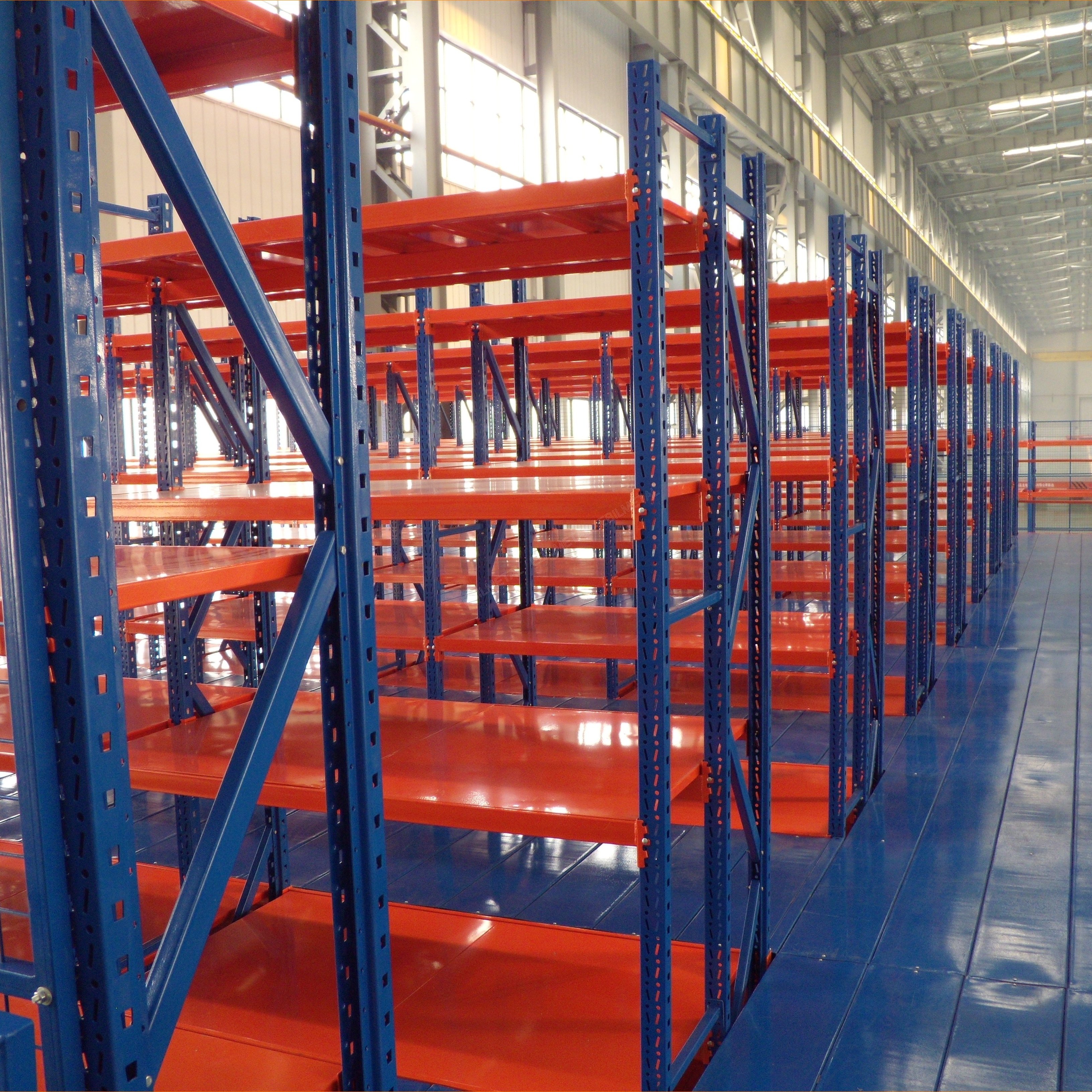 Steel Workshop Platform Warehouse Mezzanine Floor Racking With Long Span Rack Shelves