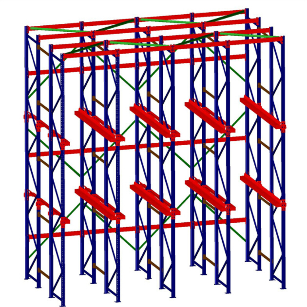 Steel Drive-Through Pallet Rack Corrosion Protection Forklift Access High Capacity Warehouse Storage System CE Certified Powder