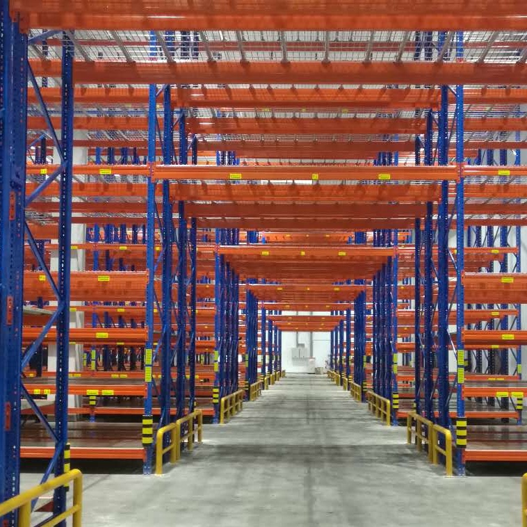 Hot Sale 3 Tier  2000kg Per Layer L2700 D1000 H6000 Warehouse Heavy Duty Sheet Metal Stacking Pallet Rack Beam Racking Storage