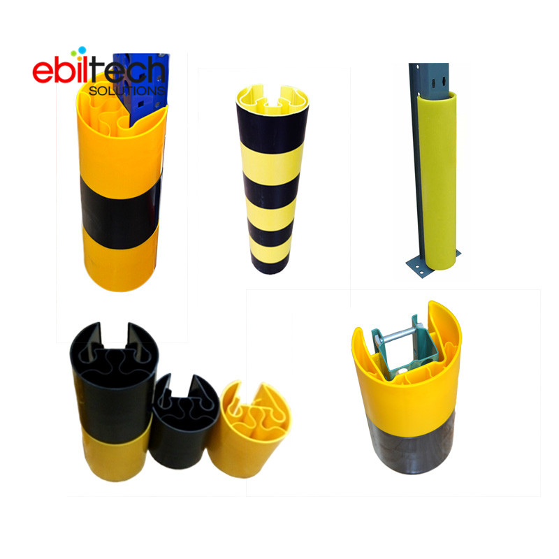 High Quality PE/PVC/HDPE Warehouse Plastic Rack Protector Column Protectors with Easy Installation Yellow & Black