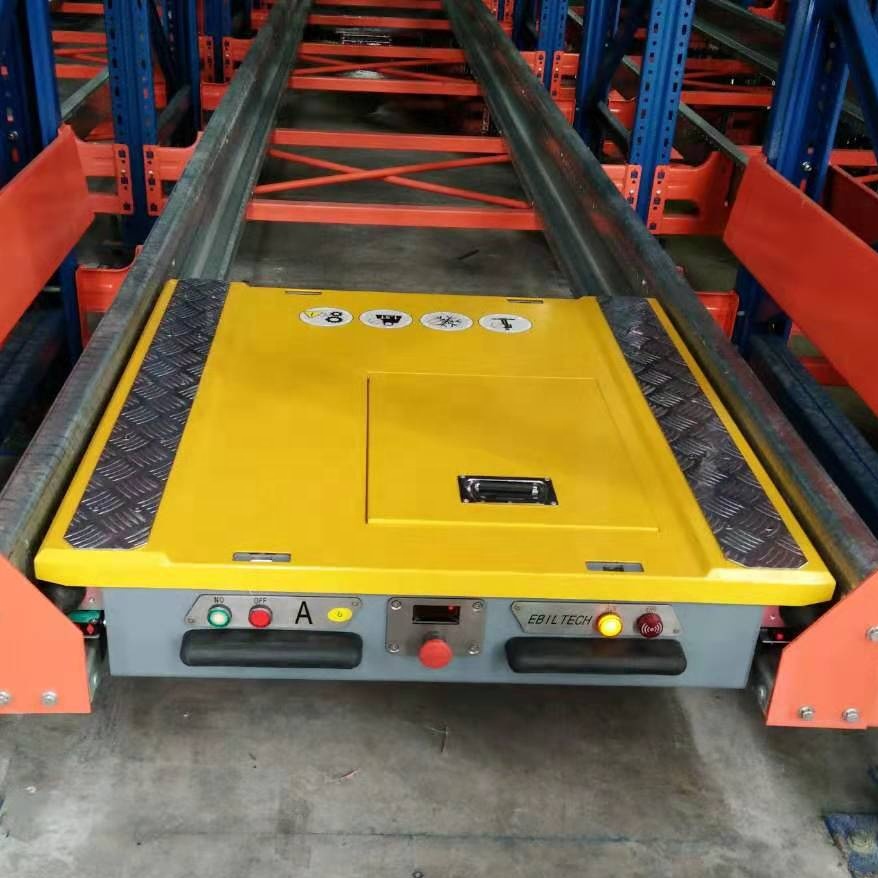 EBILTECH Full Automatic Shuttle Rack Mobile Radio Shuttle Racking Cargo Handling Robot Remote Control Cart for Pallet