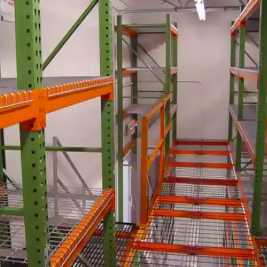 50.8mm Adjustable Pitch with Green and Orange Color Teardrop Pallet Racks for Warehouse