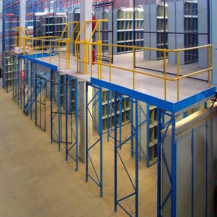 Warehouse Mezzanine Floors System Factory Storage Rack Mezzanine Platform Steel Powder Coated Corrosion Protection High Capacity