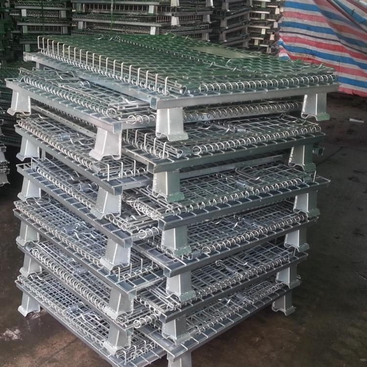 Customized Galvanized Foldable Wire Mesh Containers Steel Collapsible Metal Cage 4000 Lbs 1200*1000*890