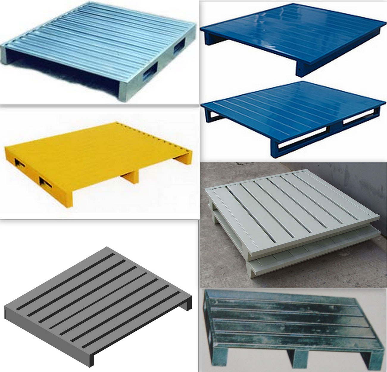 EBILMETAL Heavy Duty Galvanized Steel Pallets with Powder Coated Finish Customized Size High Load Capacity for Storage Cages