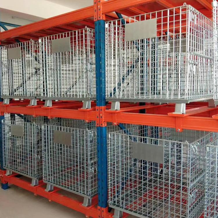 Customized Galvanized Foldable Wire Mesh Containers Steel Collapsible Metal Cage 4000 Lbs 1200*1000*890