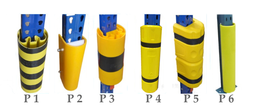 Ebil Metal Yellow Forklift Truck Upright Protector Model EBILMETAL-PUP 500kg Capacity Plastic Assembled for Warehouse Rack