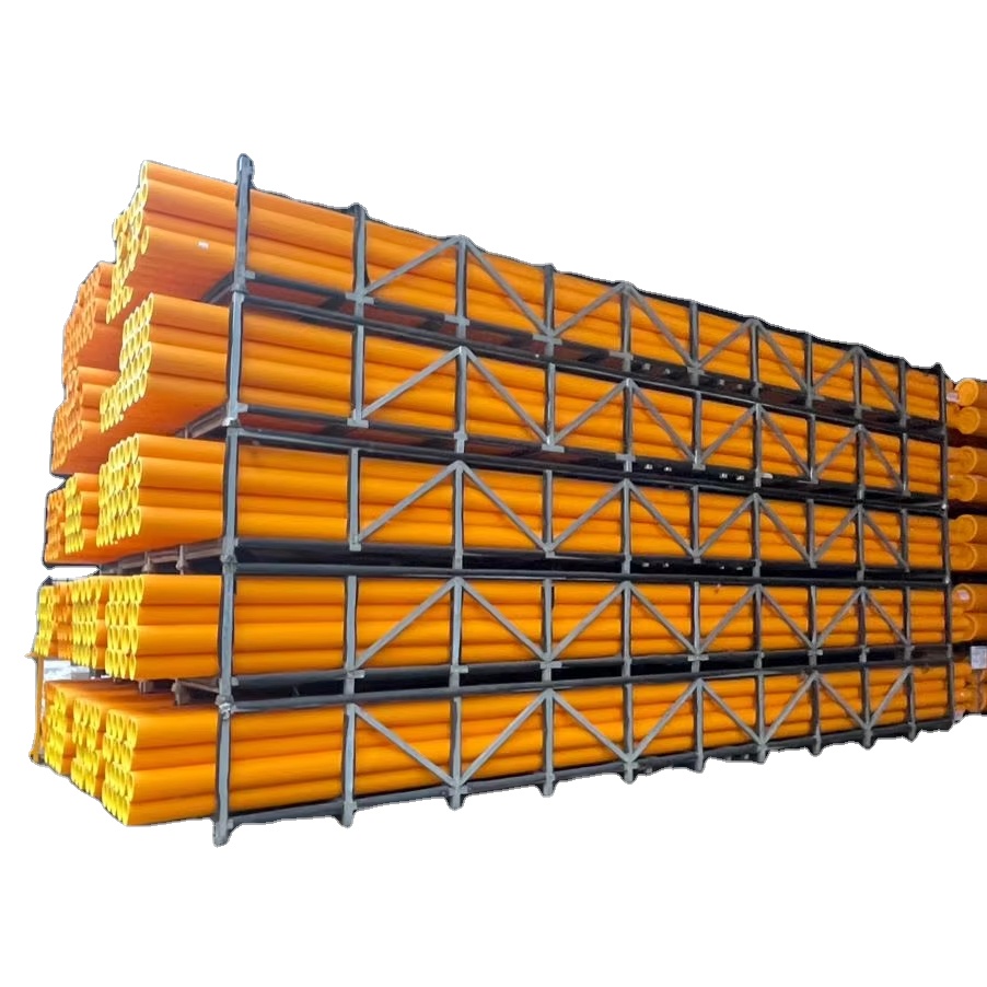 Steel Heavy-Duty Tubular Stacking Storage System Racks with Rollers for Long Materials Corrosion Protection CE Certified