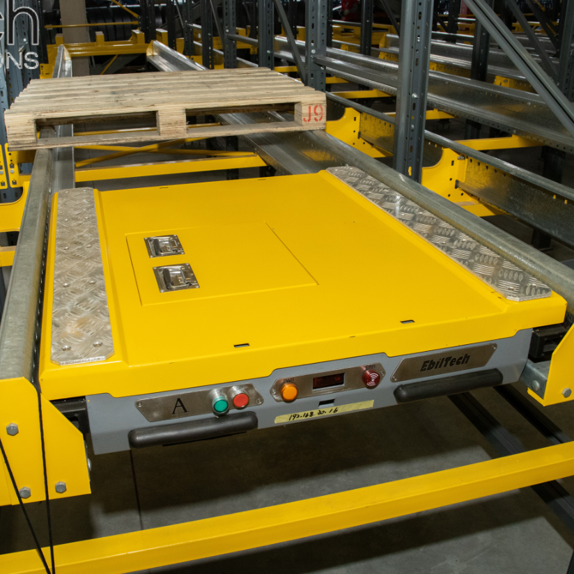 EBILTECH Two-Way Tote Shuttle System Pallet Shuttle Remote Control Automated Radio Shuttle Powder Coated CE Certified