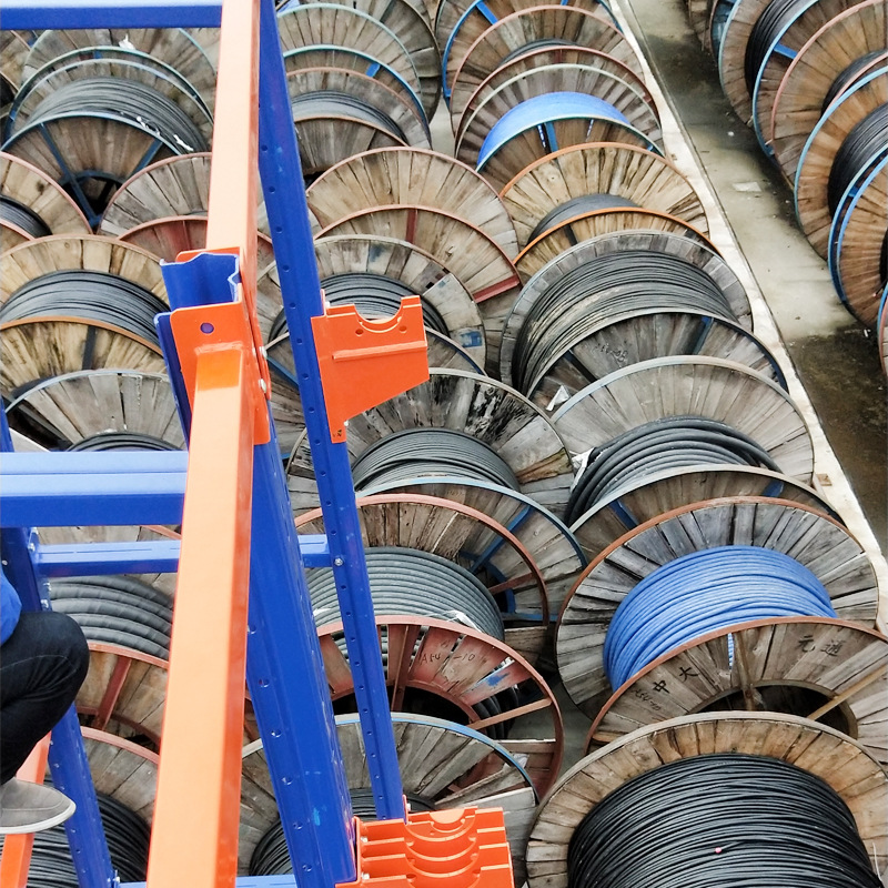 Warehouse Storage 5 Layer Steel Cable Rack Drum Cradle Racking System with Corrosion Protection
