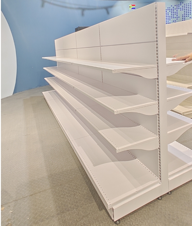 Customized Double-Sided Light Duty Metal Steel Supermarket Wall Gondola Shelving Rack Freestanding Installation Customizable