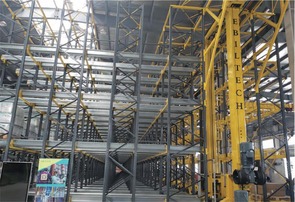 EBILTEC H Double Column Steel Q235 Stacker Crane Max 6 Tons Capacity Corrosion Protection for Automated Storage Retrieval