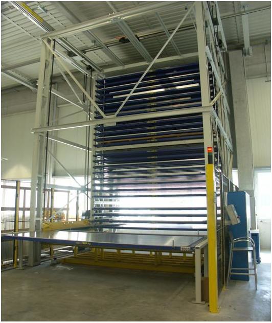 EBILTECH Automated Roll Out Sheet Metal Rack Sheets Metal Storage Steel Plate Racks for Factory