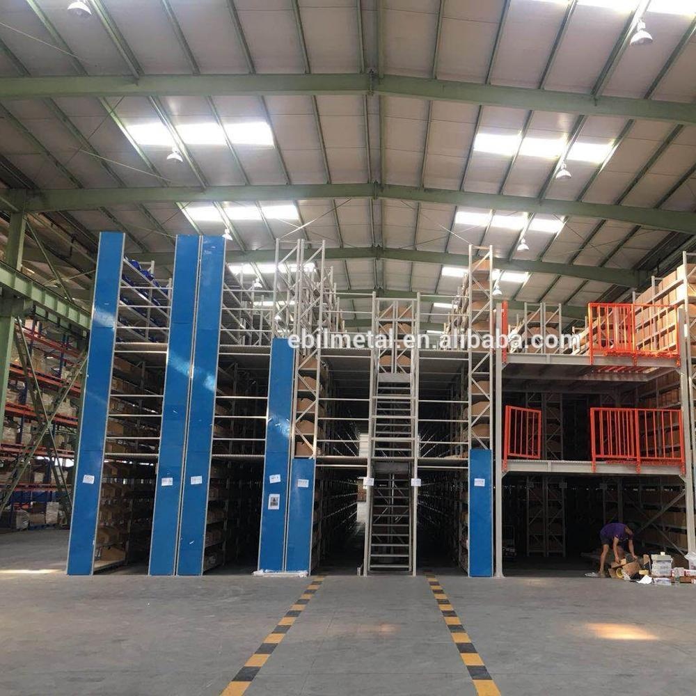 Ebilmetal Steel Structure Mezzanine Floor, Attic Shelf Adjustable Steel Shelving Storage Rack Shelves for Warehouse