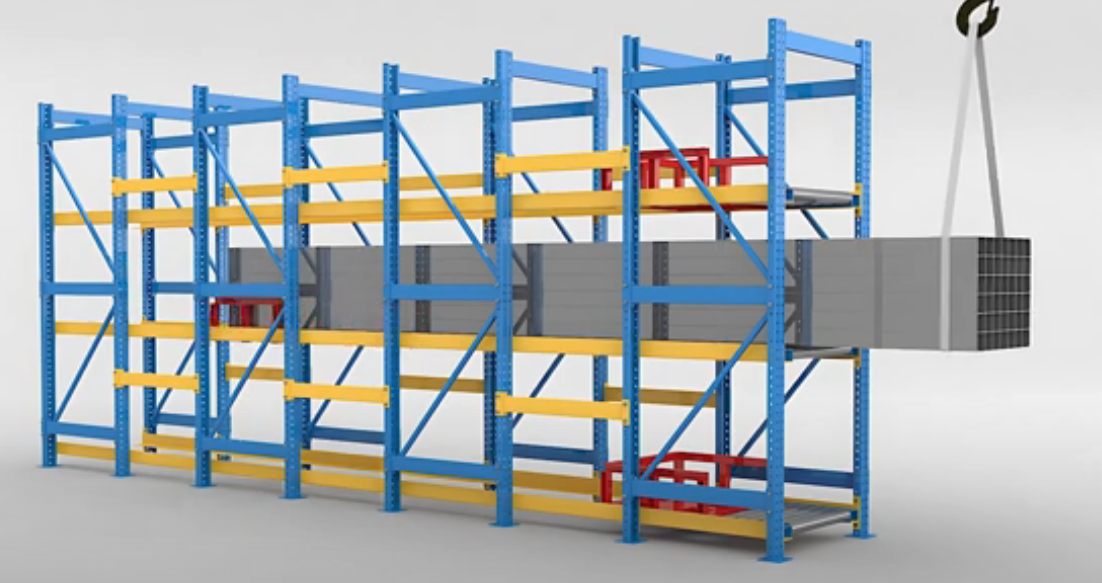 Steel Heavy-Duty Tubular Stacking Storage System Racks with Rollers for Long Materials Corrosion Protection CE Certified