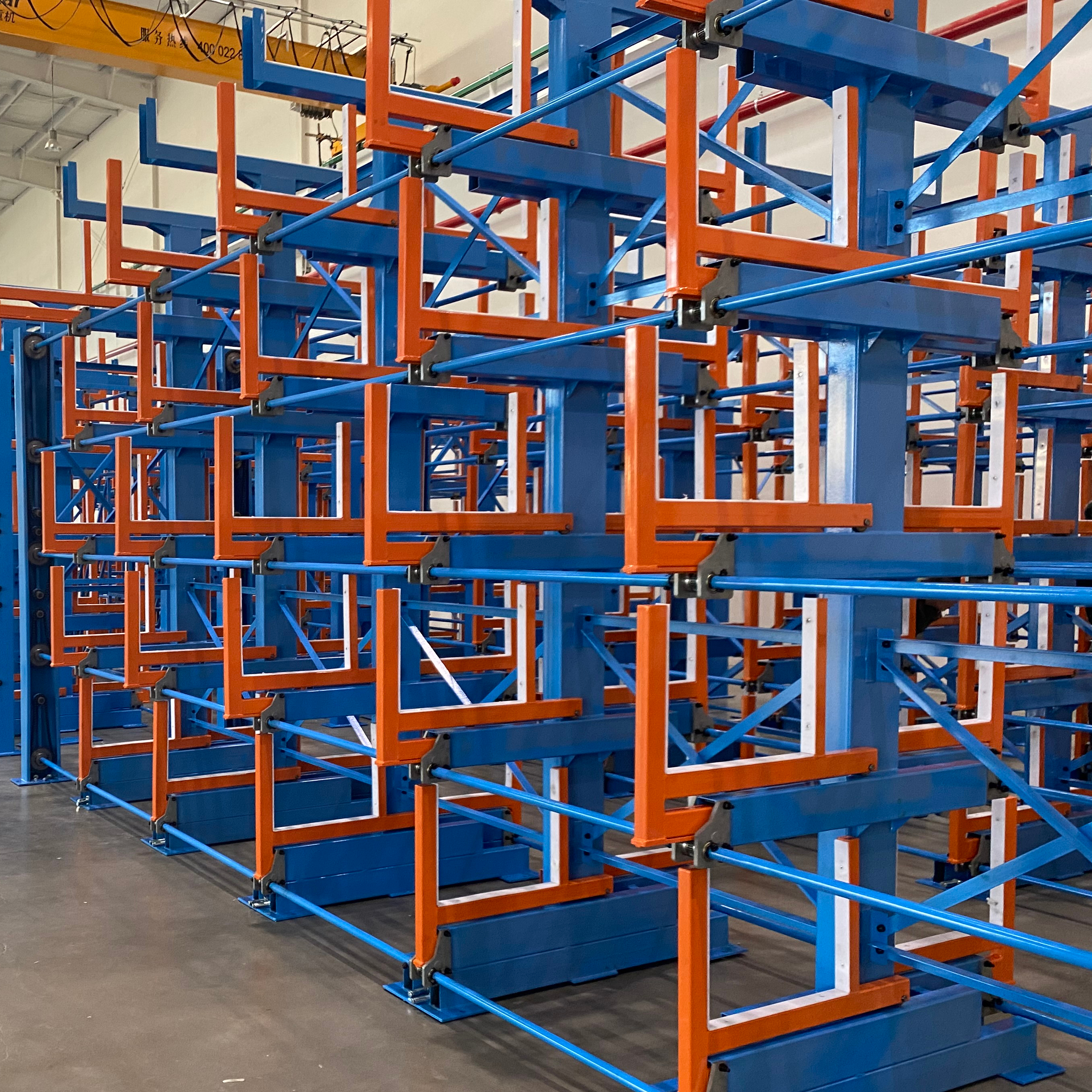 Manual Telescopic Heavy-duty Corrosion Protected CE Certified Cantilever Rack 1000kg/arm Capacity for Long-tube Steel Storage