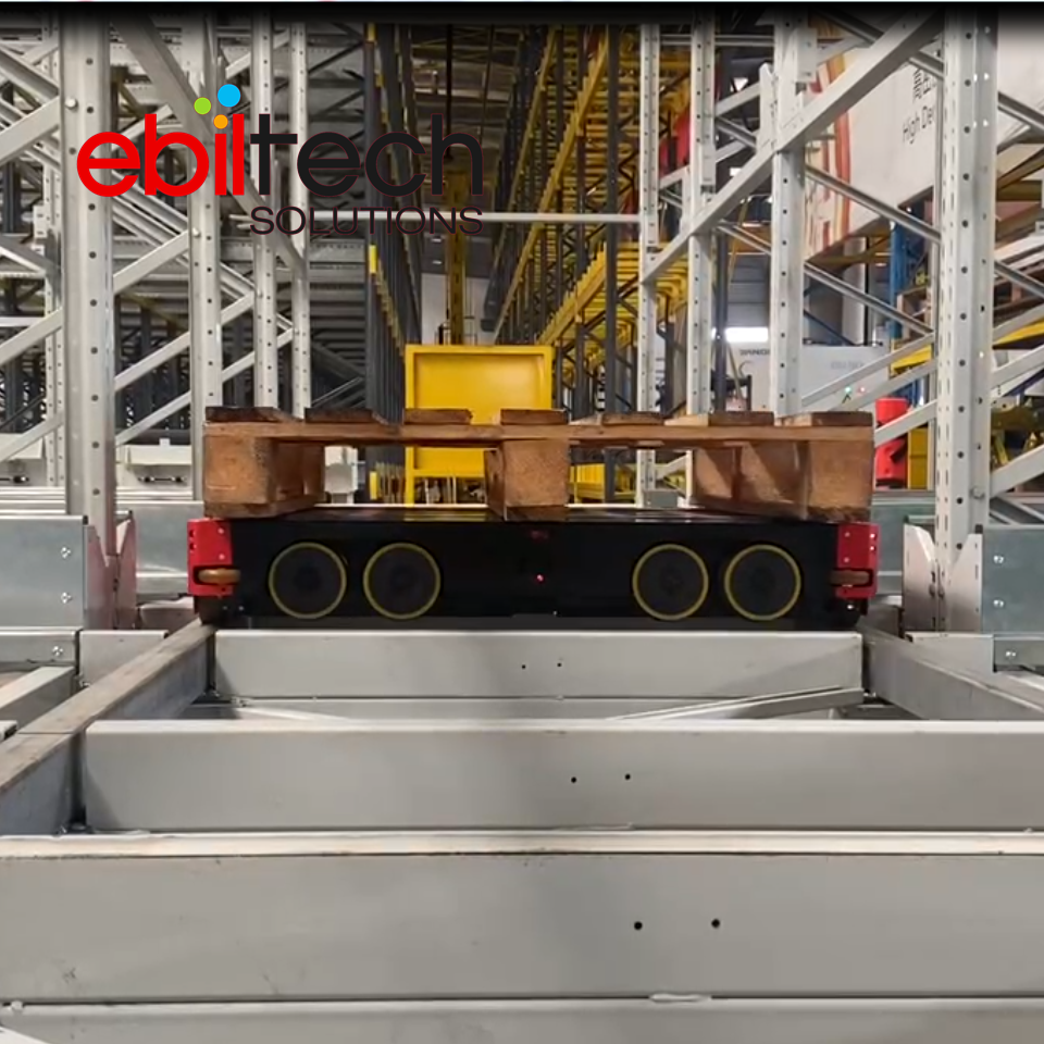 Automatic Four Way Shuttle Steel Heavy Duty Powder Coated Self Supporting Racking for High Density Cold Storage