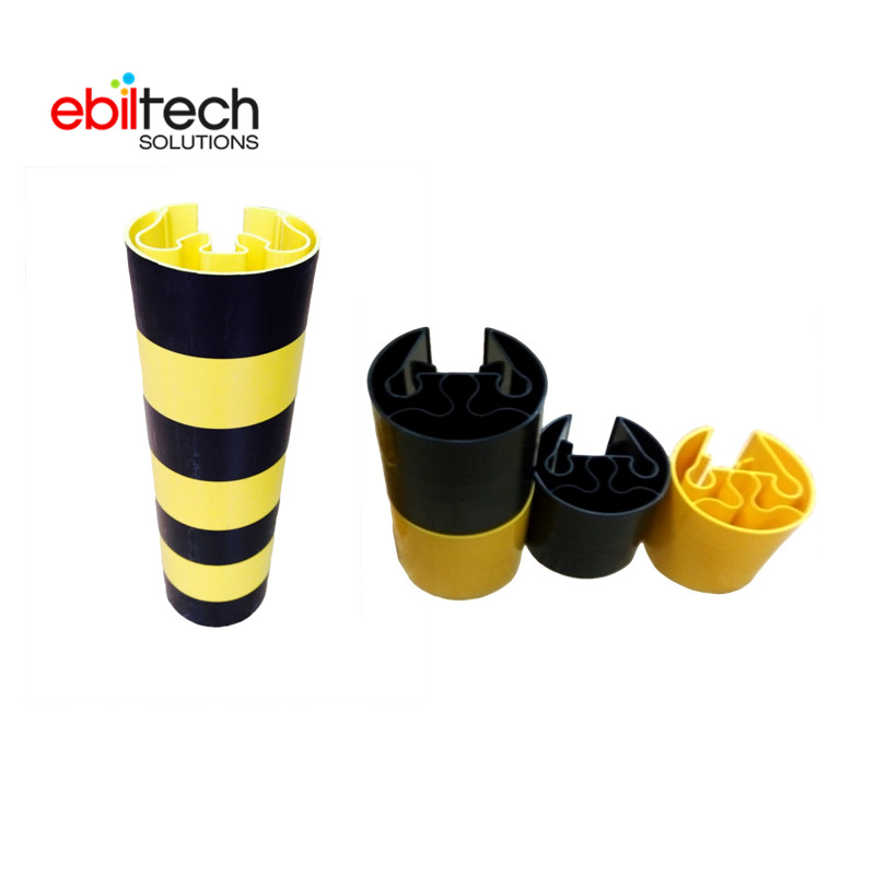 High Quality PE/PVC/HDPE Warehouse Plastic Rack Protector Column Protectors with Easy Installation Yellow & Black