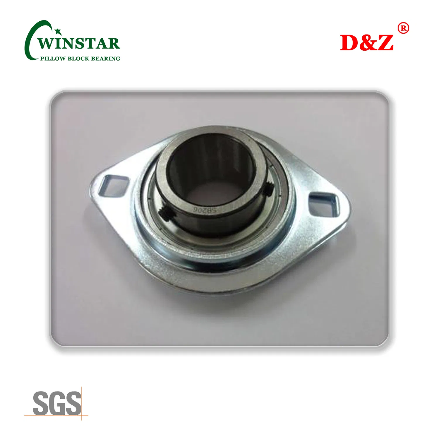 Flange Mount Bearing Units Sbpfl206 Pressed Steel Pillow Block Bearing Unit Two-Bolt Diamond Flange, Steel, Sbpfl Series