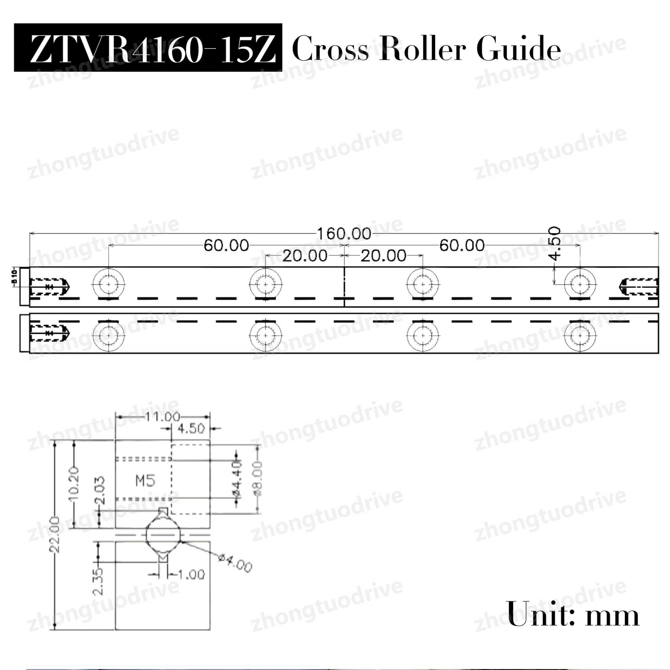High Precision Linear Bearing Crossed guide rails &nbsp;for Medical/CNC/Printed Equipment with ZTVR4160-15Z
