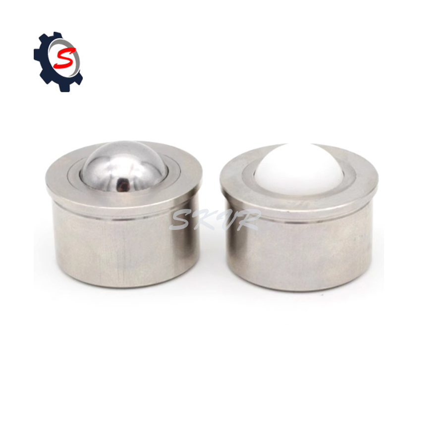 Silver Roller Ball Transfer Bearing Carbon Steel Screw Mounted Ball Transfer Unit