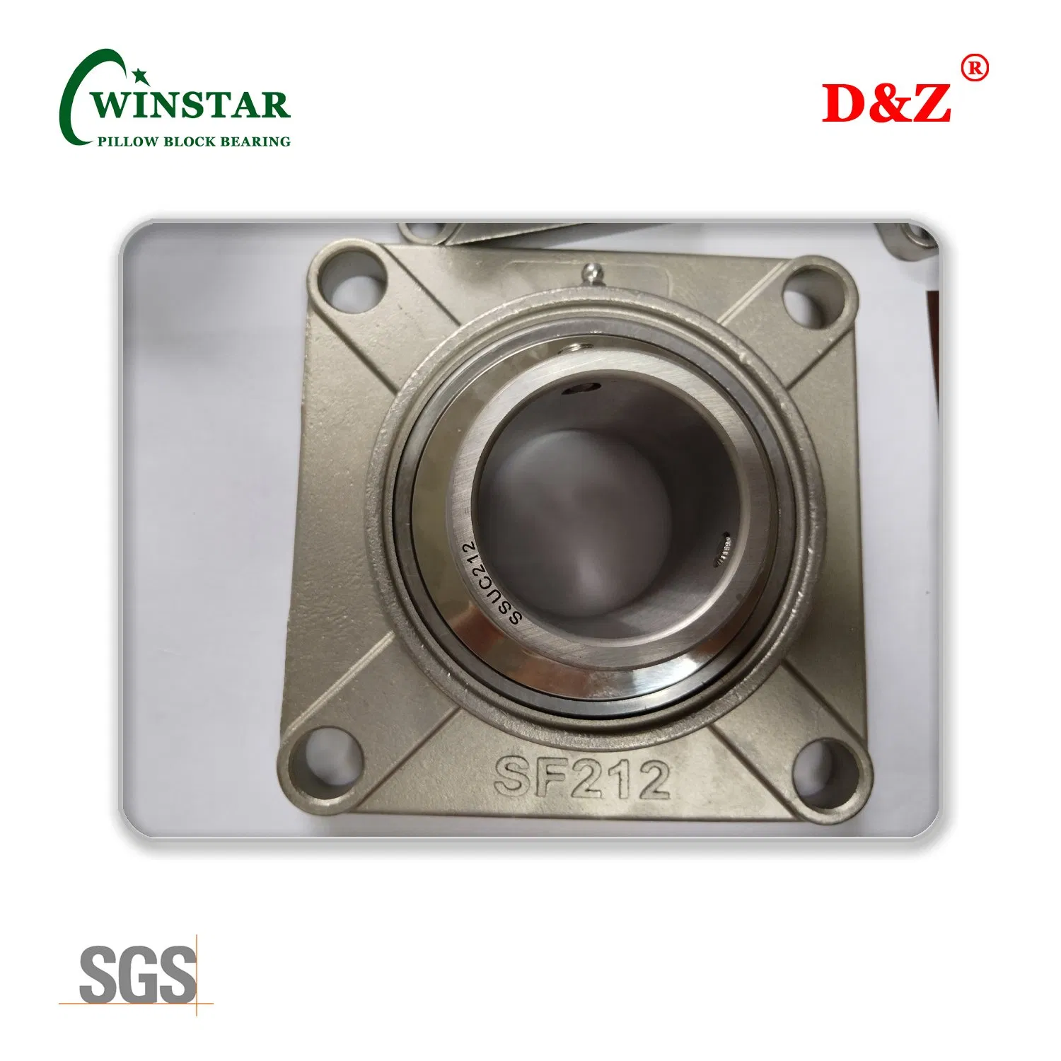 Stainless Steel Square Flange Mounted Bearing Units for Anti-Corrosion Working Situation Ucf212