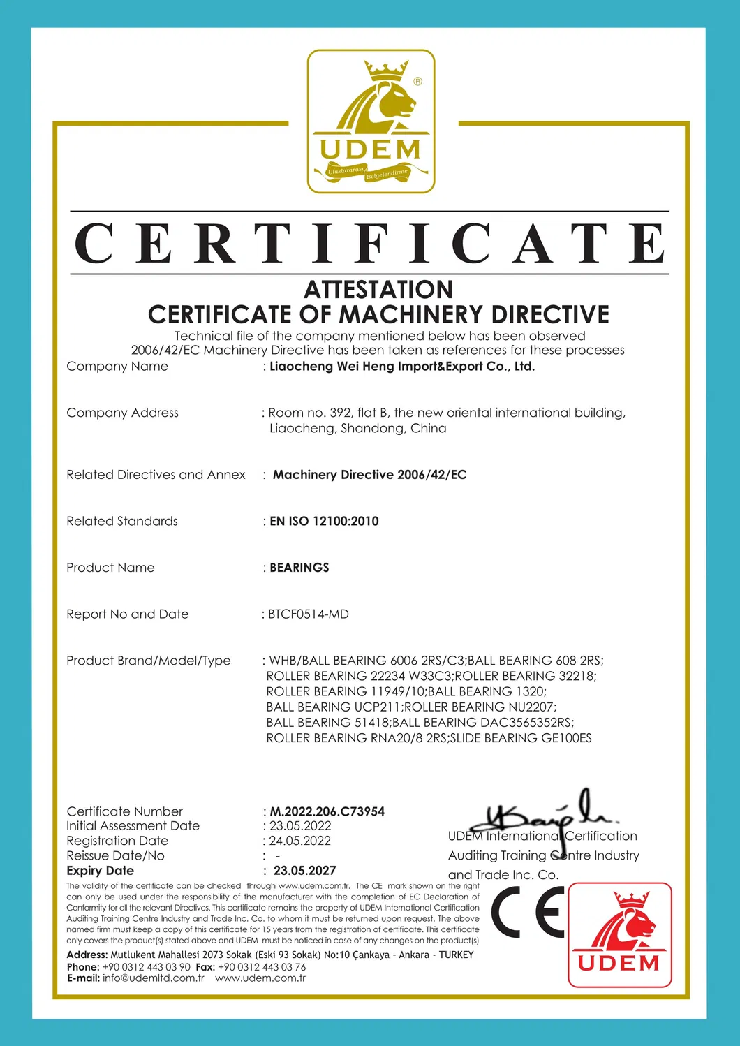 CE Certificate