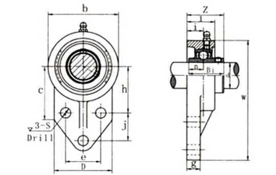 Stainless Steel One-Side Fastening Flange Type Ball Bearing Unit Ucfb207
