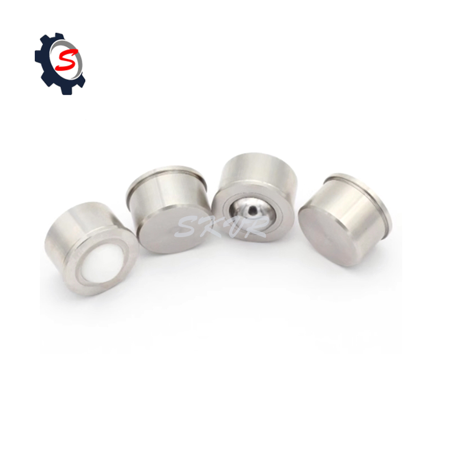 Silver Roller Ball Transfer Bearing Carbon Steel Screw Mounted Ball Transfer Unit