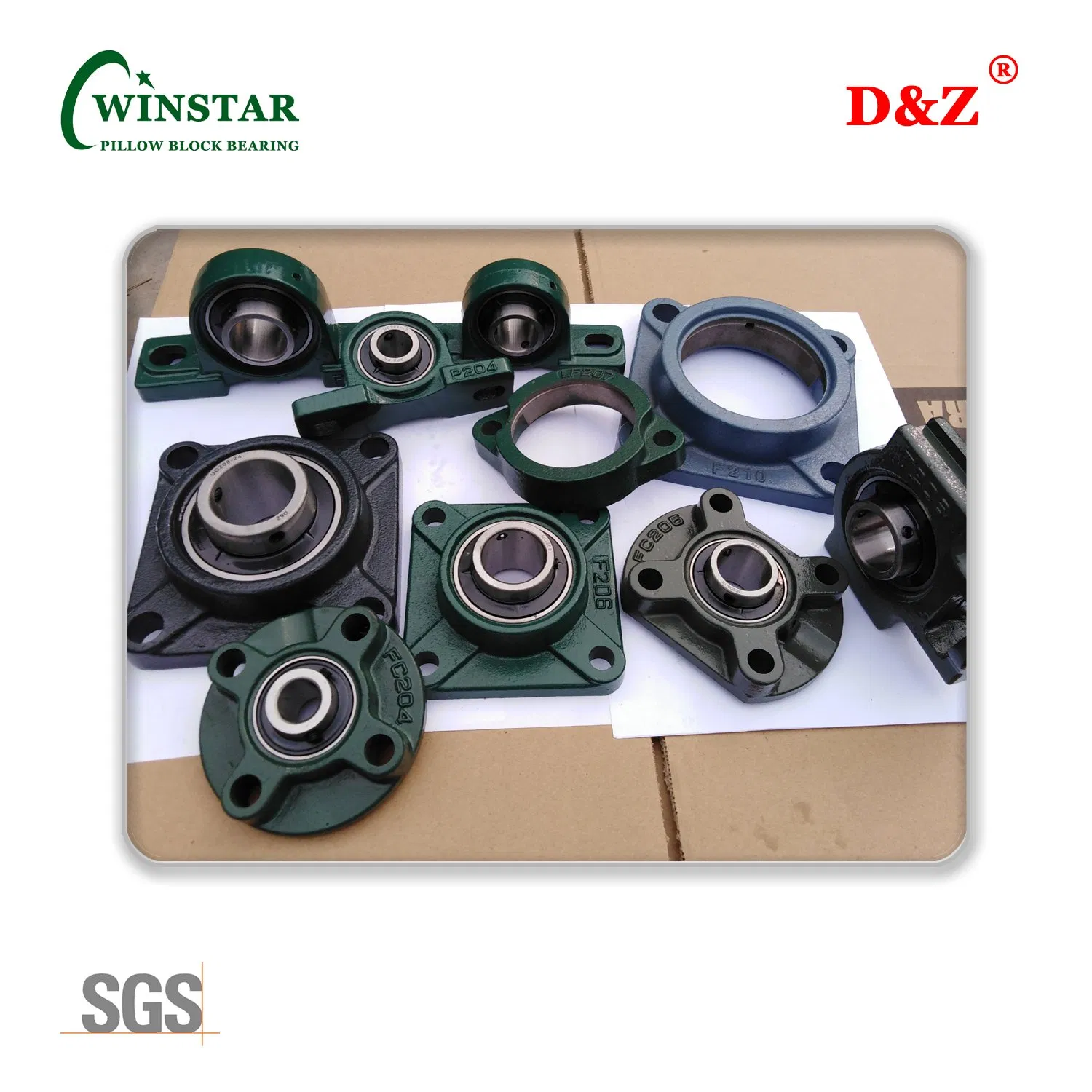 Ucfa206 Set Screw Locking Adjustable Two-Bolt Flange Bearing Unit Ucfa200 Series