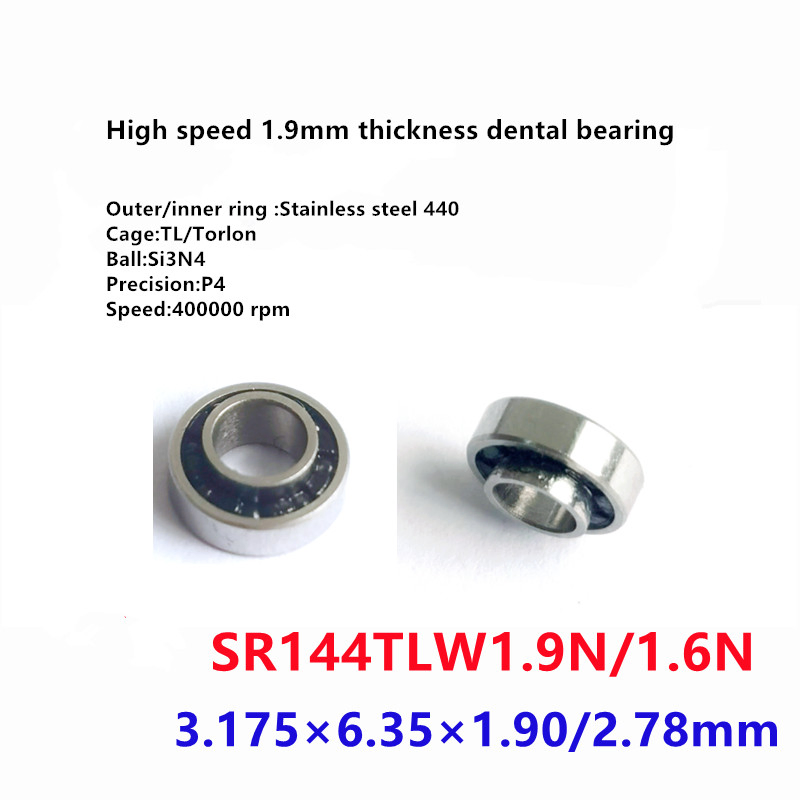 40000 Rpm Dental Bearing Sr144tl Dental Ceramic Bearing Sr144tlzw 3.175*6358*2.38/2.78 for Detanl Handpieces