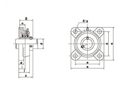 Square Flange Housing Chrome Steel Bearing Units