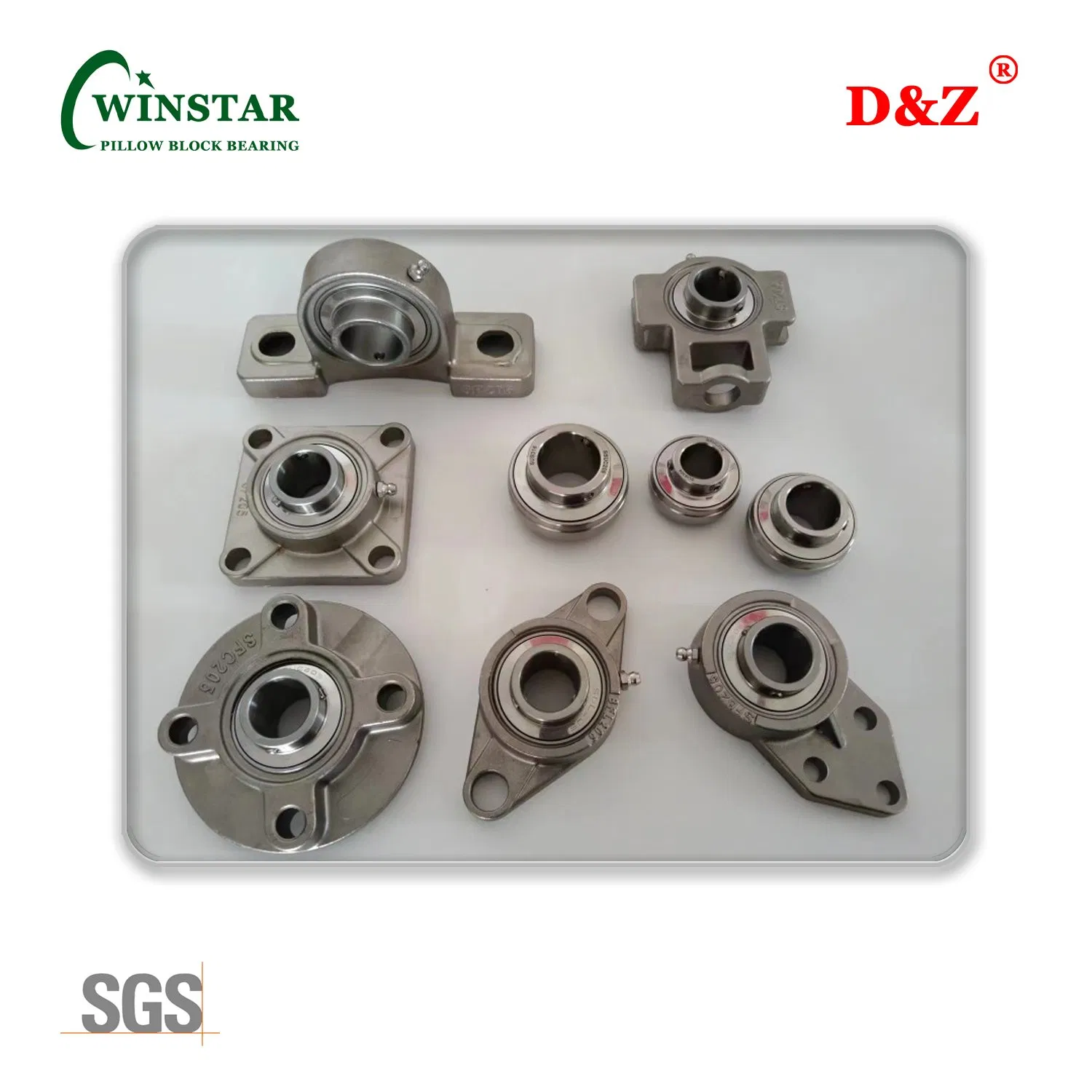 Stainless Steel Square Flange Mounted Bearing Units for Anti-Corrosion Working Situation Ucf212