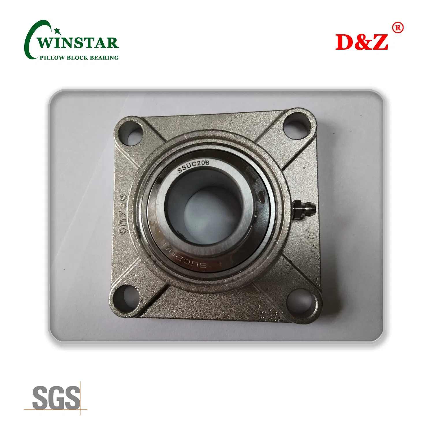 4 Hole Square Flange Bearing Unit Sf in Stainless Steel Ssucf218 Sucsf218-56