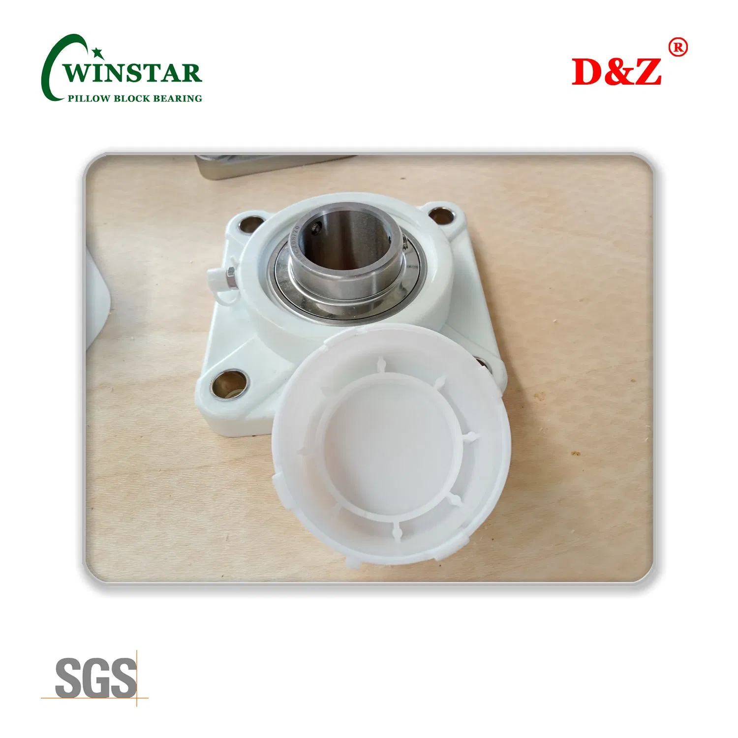 Tp-Suc206 Food Grade Thermoplastic 4-Bolt Flanged Mounted Bearing Unit