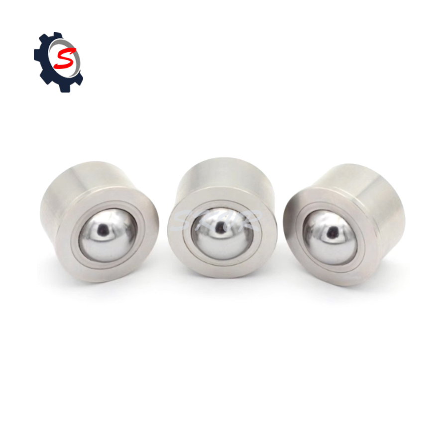 Silver Roller Ball Transfer Bearing Carbon Steel Screw Mounted Ball Transfer Unit