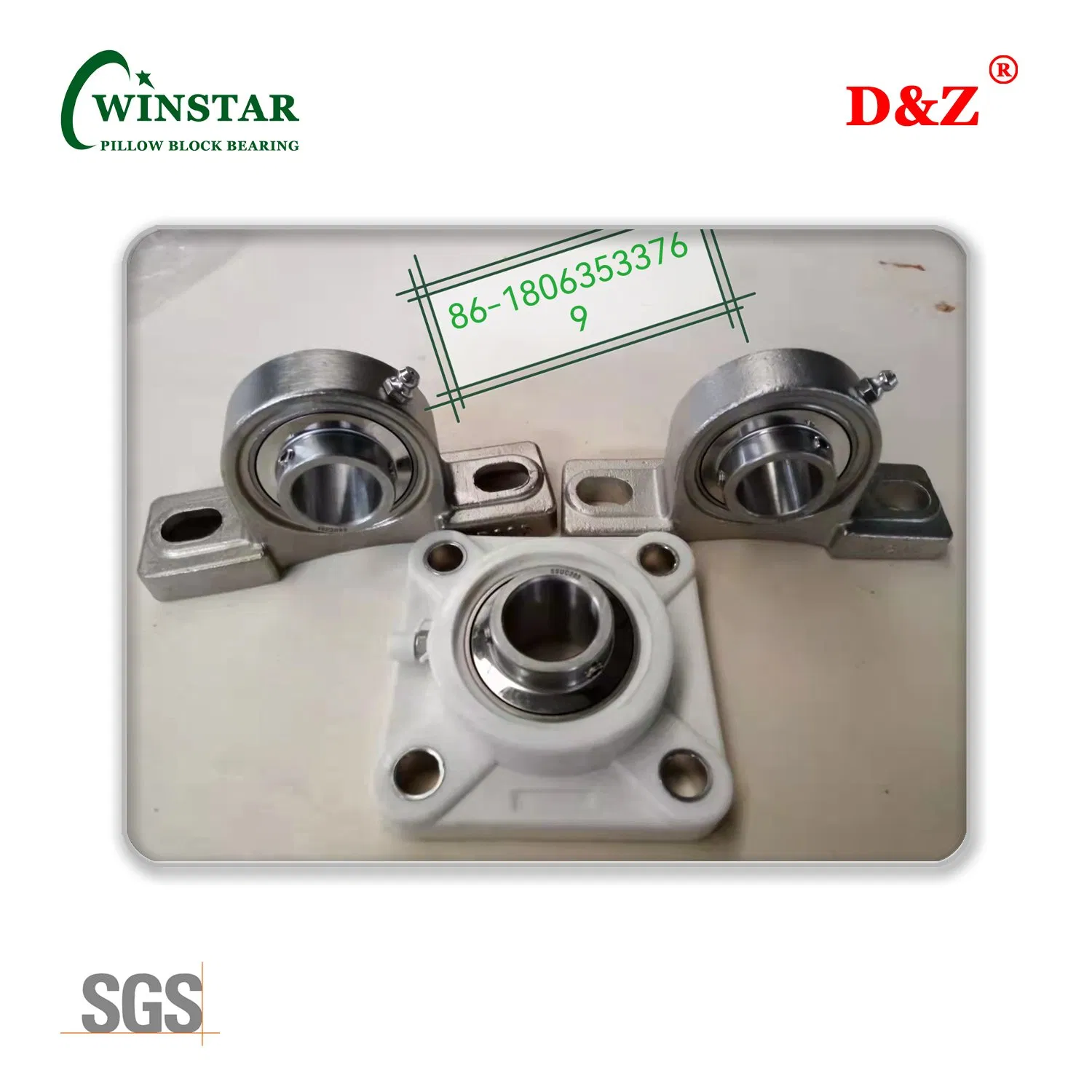 Stainless Steel One-Side Fastening Flange Type Ball Bearing Unit Ucfb207