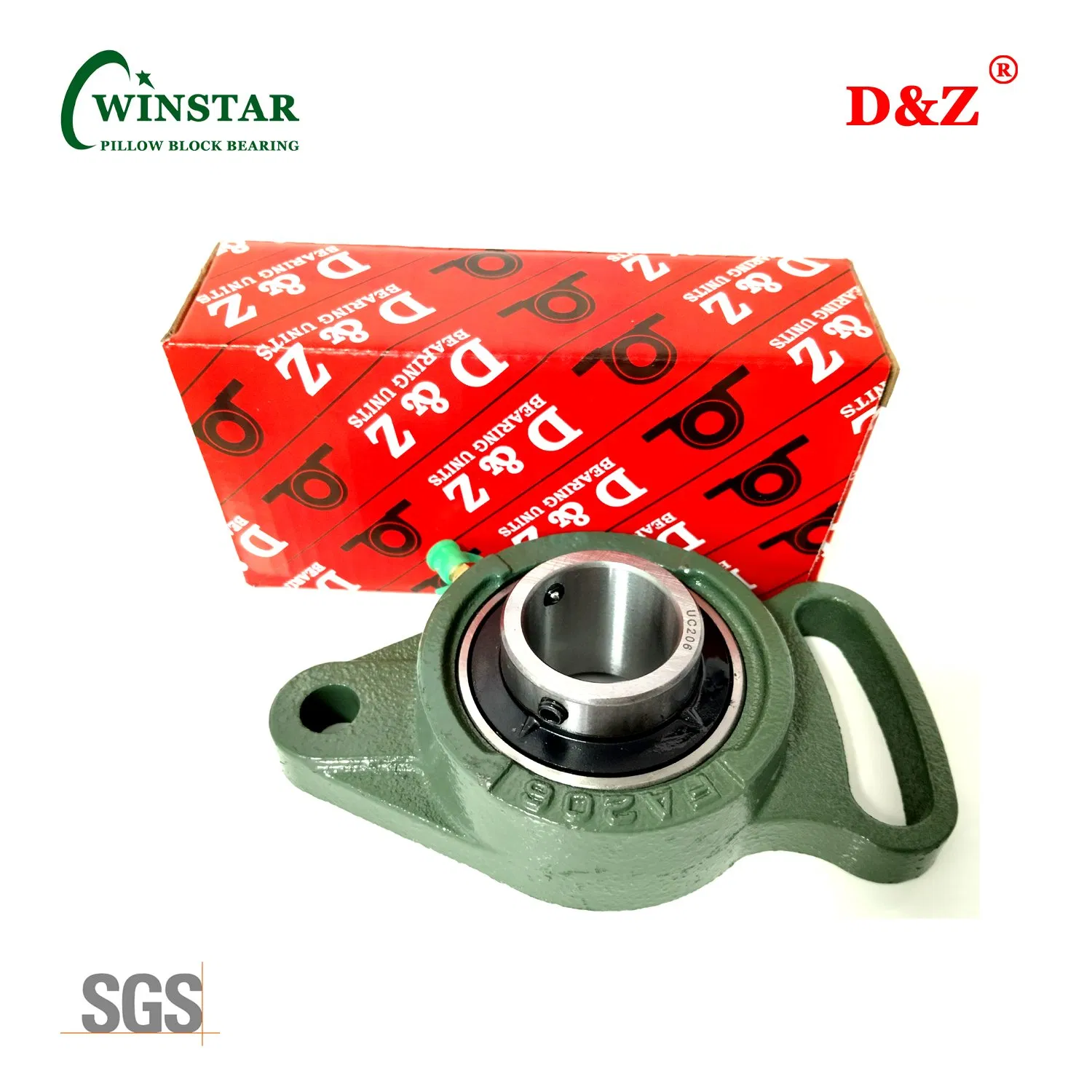 Ucfa206 Set Screw Locking Adjustable Two-Bolt Flange Bearing Unit Ucfa200 Series