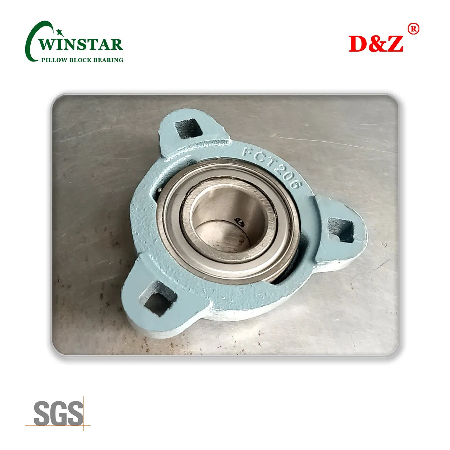 Light Duty Sbfct200 Series Three Bolt Triangle Flange Bearing Mounted Bearing Unit