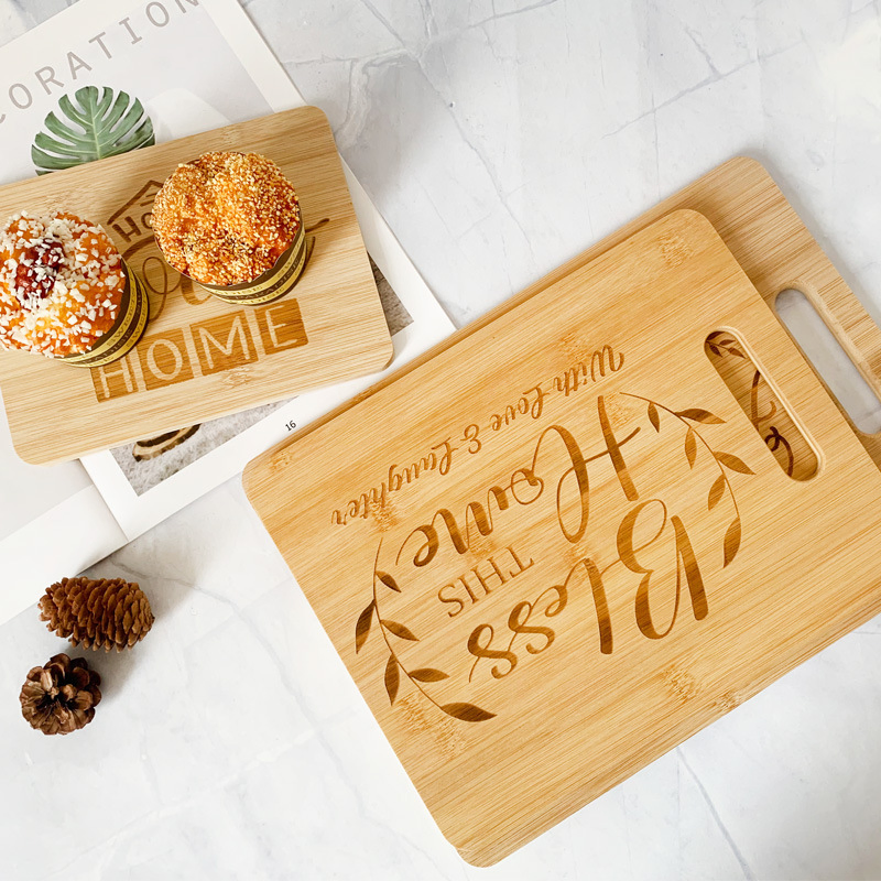 Dual Color Personalized Custom Engraved Bamboo Wood Cheese Cutting/Chopping Board