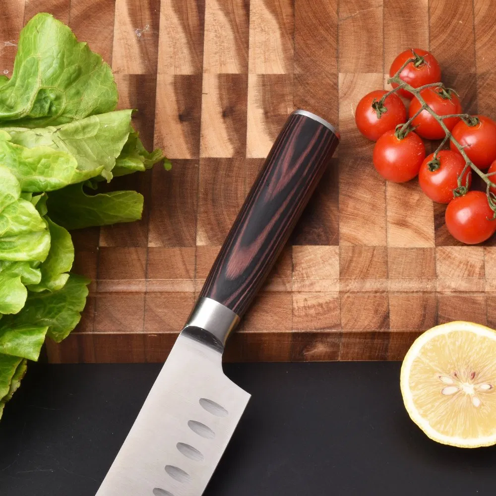 Stainless Steel Paring Utility Santoku Chef Sliced Japanese Wooden Tool Kitchen Knife with Gift Logo