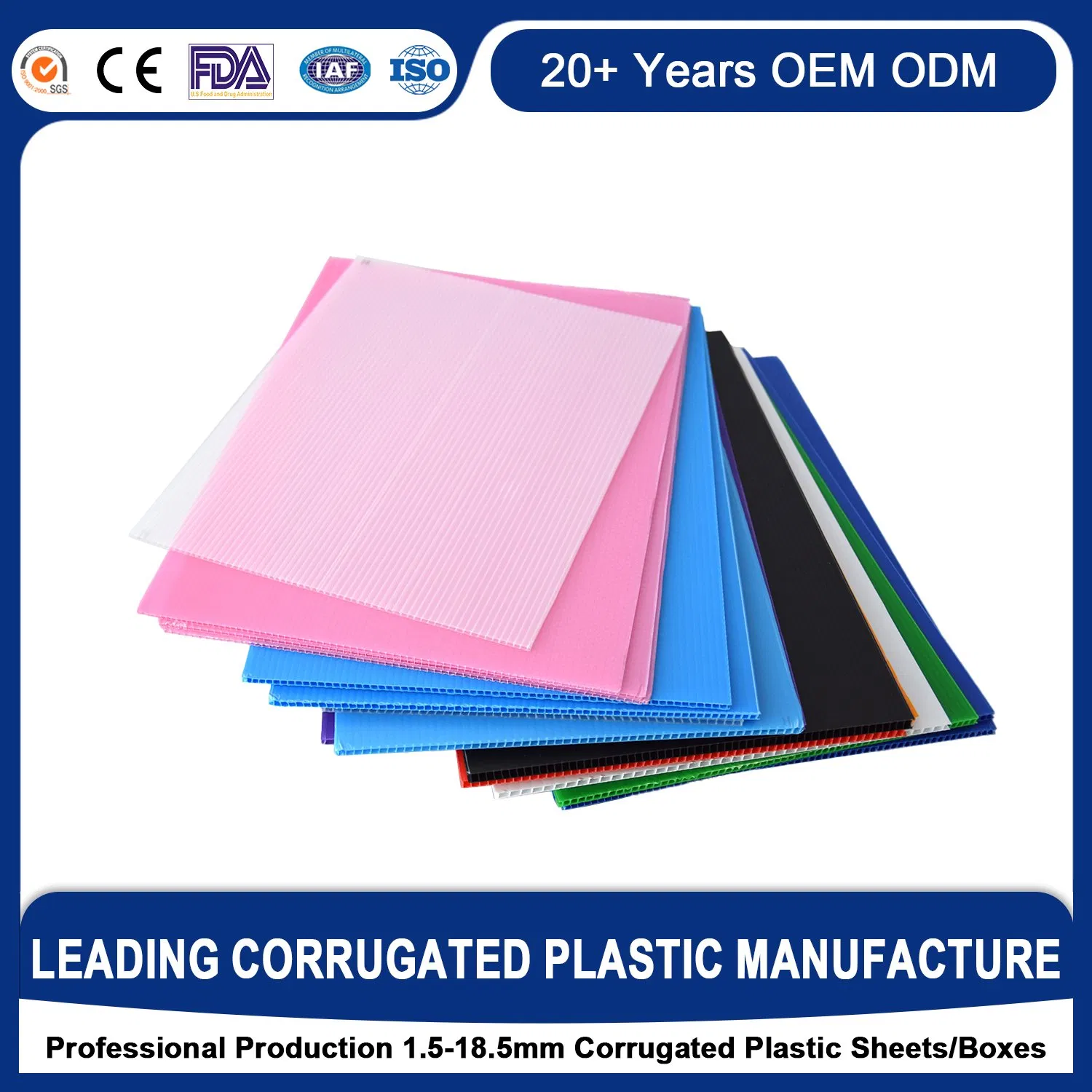 Rich-Colors Moisture Resistance Non-Toxic High Surface Strength Thermoforming Plastic Cutting Flute Board for Back &amp; Side Plate Pharmaceutical Food