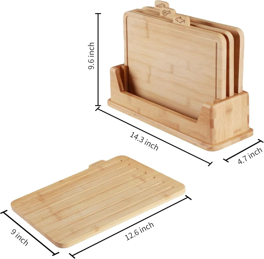 Wood Cutting Board Set 4