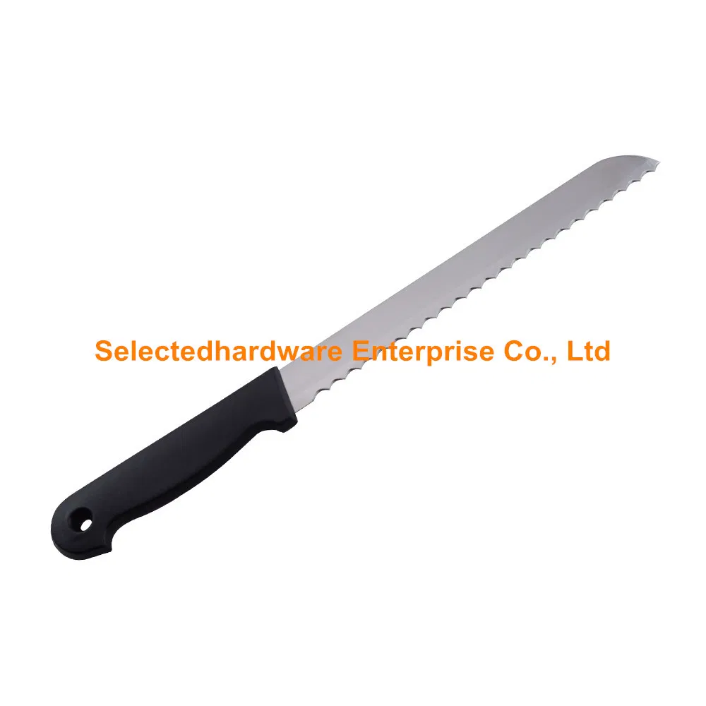 8 Inch Black Bread Knife Serrated Blade Kitchen Knife