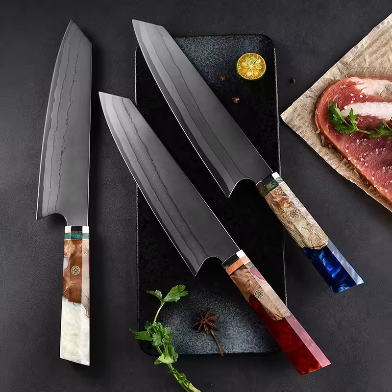 High-Quality Japanese Santoku 8-Inch Composite Steel Chef's Knife, 67-Layer Damascus Steel Knife with Stable Wooden Handle