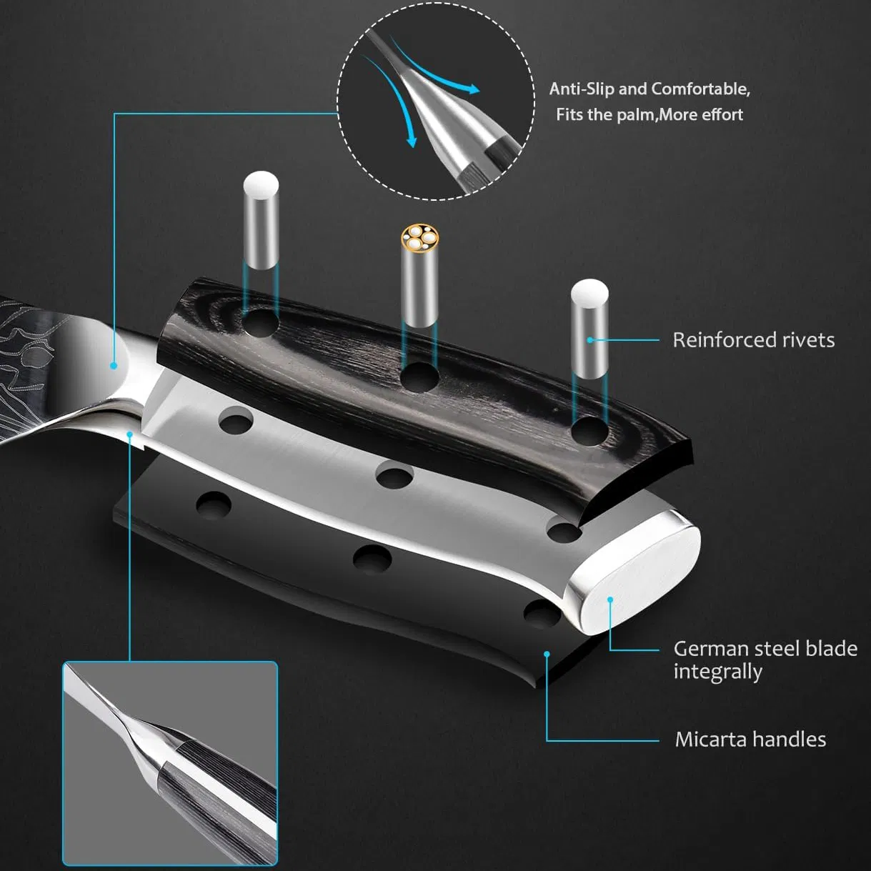 Ds-2404 Kitchen Knife Factory Wholesale Amazon Best Seller Kitchen Knife Bulk Price Chef Knife for Kitchen, Forged Blade Japanese Knife Manufacturer