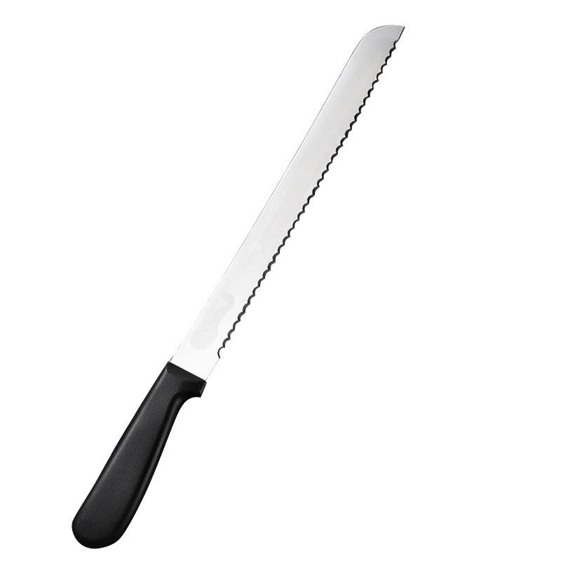 Black Handle 10 Inch Wide Wavy Edge Bread Knife Bread Cake Knives