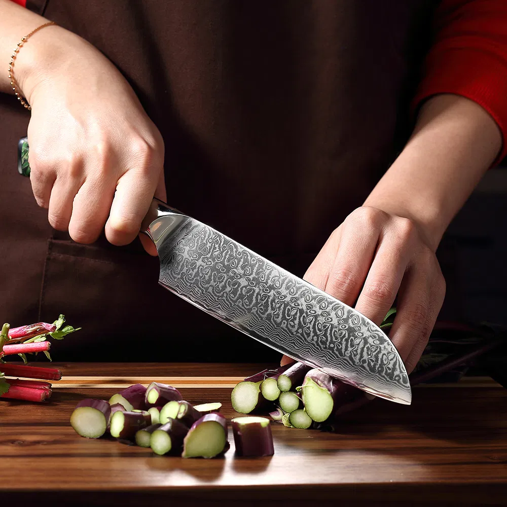 Damascus Santoku Knife 10