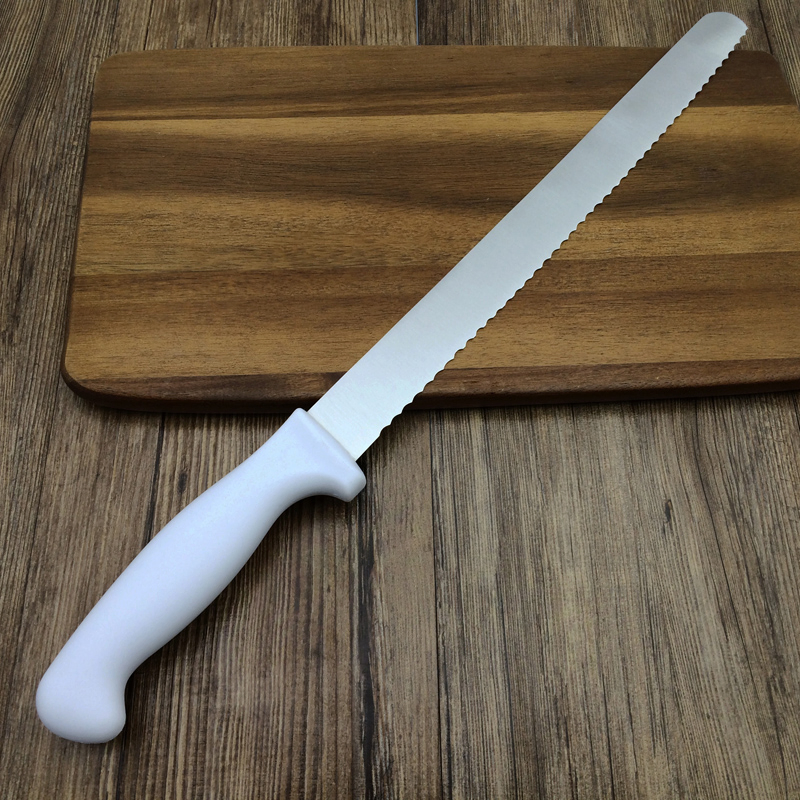 10" 12" 14" White Injected PP Handle Bread Knife Kitchen Serrated Knives